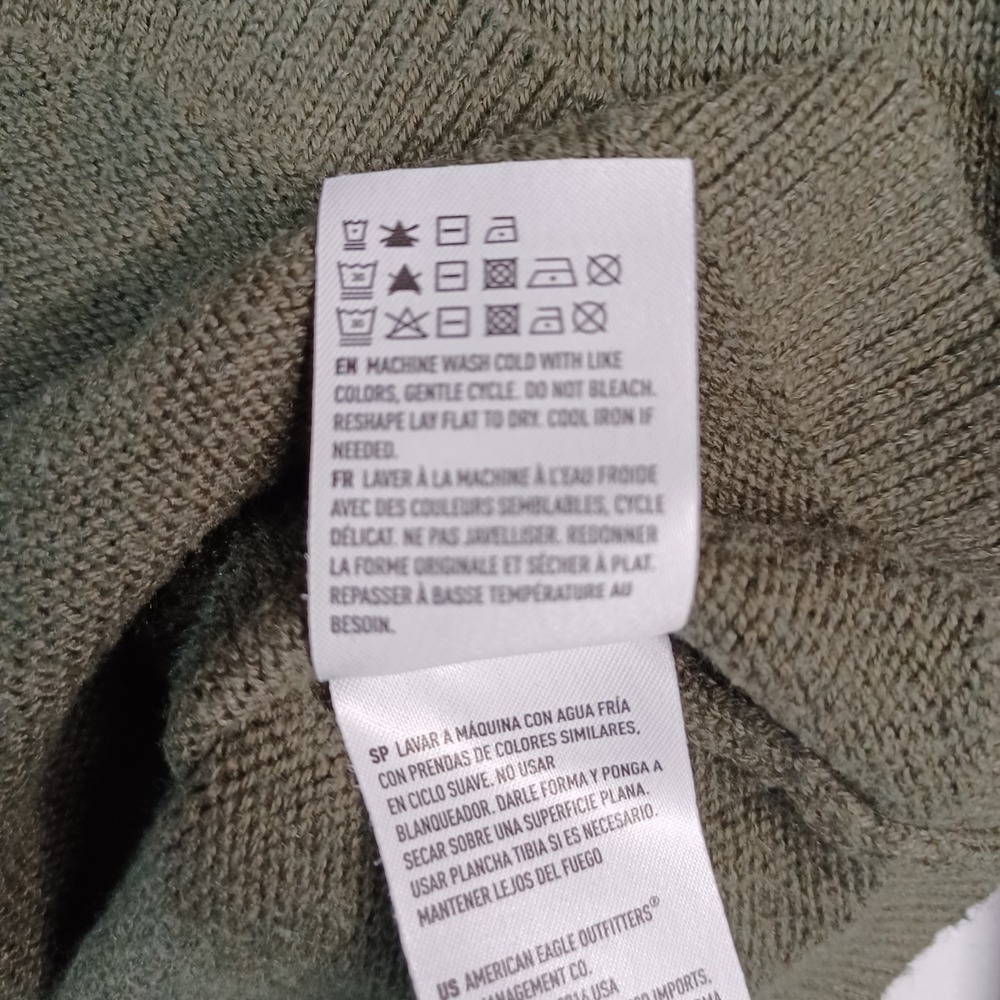 Women's‎ American Eagle Outfitters Olive Green Cold Shoulder Flare Sleeve Size M - Picture 6 of 7